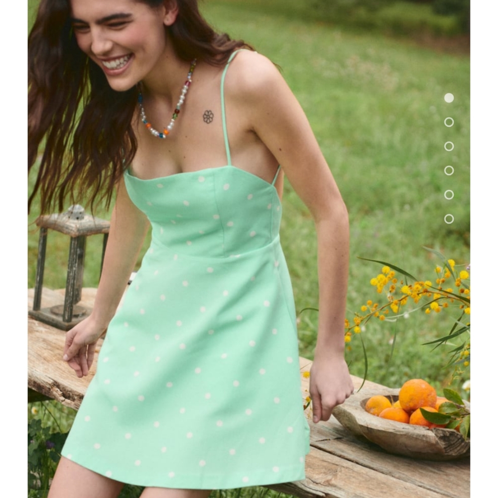 🆕Zara Linen Blend Polka Dot Dress